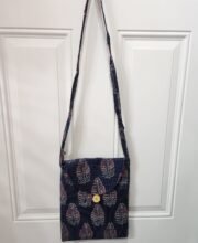 Blue Color Cross-Body Ajrakh Printed Bag