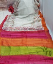 White Color Bapta Tussar Silk Saree