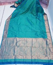 Turquoise Blue Color Katan Silk Saree