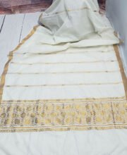 Off-White Color Kerala Cotton Saree