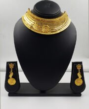 Gold Polish Choker Necklace Set