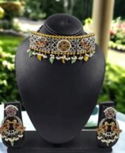 Double Tone Choker Necklace Set