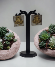 Dual Tone Silver Replica Stud Ear-Ring