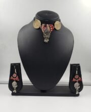 Black & Red Hand Crafted Choker Necklace Set