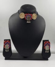 Multi Color Hand Crafted Jute Choker Necklace Set