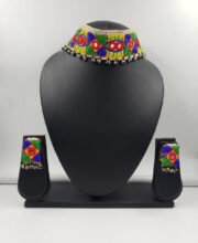 Multi Color Hand Crafted Choker Necklace Set