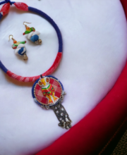 Red & Blue Color Hand Crafted Necklace Set