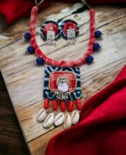 Red Color Hand Crafted Necklace Set