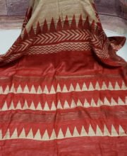 Off-White & Maroon Color Pure Ghicha Silk Saree