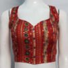 Red Multi Color Rayon Blouse