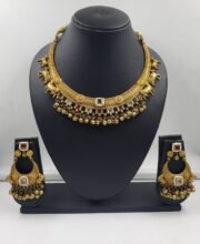 Silver Replica Rajwadi Polish Necklace Set