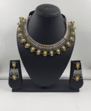 Dual Tone Silver Replica Necklace Set