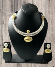 Silver Replica Dual Tone Hasuli Set