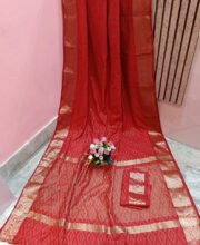 Red Color Ghicha Silk Saree