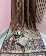 Copper Color Tissue Silk Saree