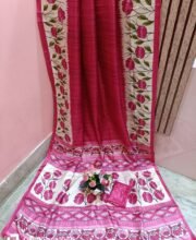 Magenta Color Printed Soft Silk Saree