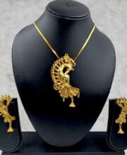 Gold Polish Pendant With Ear-Ring