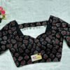 Black Multi Color Modal Silk Ajrakh Print Blouse