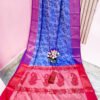 Blue Color Printed Pochampally Silk Saree