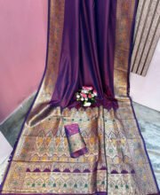 Purple Color Meena Kari Katan Benarasi Saree