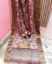 Mauve Multi Color Blended Silk Saree