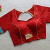 Red Color Cotton Silk Patch Work Blouse
