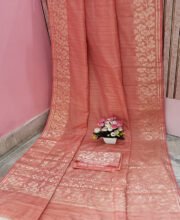 Peach Color Matka Silk Saree