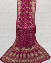 Magenta Color Embroidered Silk Gharchola Dupatta