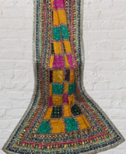 Multi Color Embroidered Chinon Silk Dupatta