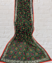 Black Multi Color Embroidered Georgette Dupatta