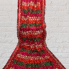 Red Multi Color Embroidered Chinon Silk Dupatta