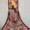 Multi Color Printed & Embroidered Chinon Silk Dupatta