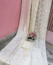 White Color Muslin Embroidered Saree