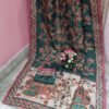 Bottle Green Multi Color Tussar Kalamkari Print Kantha Saree