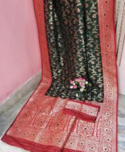 Bottle Green Color Meenakari Katan Benarasi Saree