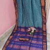 Turquoise Blue & Royal Blue Color Gadwal Saree