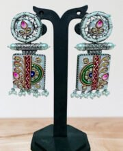Silver Replica Meena Kari Earrings