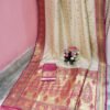 Off-White & Pink Color Meenakari Katan Benarasi Saree