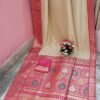Off-White Color Meenakari Katan Benarasi Saree