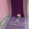 Wine Color Ajrakh Printed Modal Silk Saree
