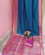 Blue Meena Kari Katan Benarasi Saree