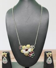 Silver Replica Dual Tone Necklace Set With Stone