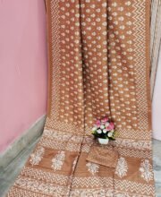 Mustard Color Printed Silk Saree