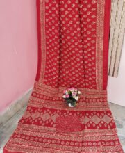 Red Color Chanderi Silk Saree