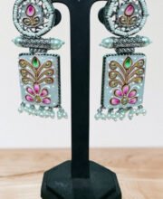 Silver Replica Meena Kari Earrings