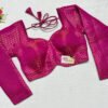Hot Pink Color Brocade Blouse