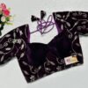 Wine Color Velvet Embroidered Blouse
