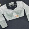 Silver Color Brocade Blouse