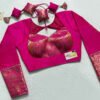 Hot Pink Color Brocade with Samo Silk Blouse