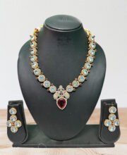 Gold Polish Stone Necklace Set